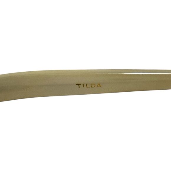Vintage 70s Tilda Frame France Mod Oval Pearl Acetate Sunglasses 50‑18 Oversized